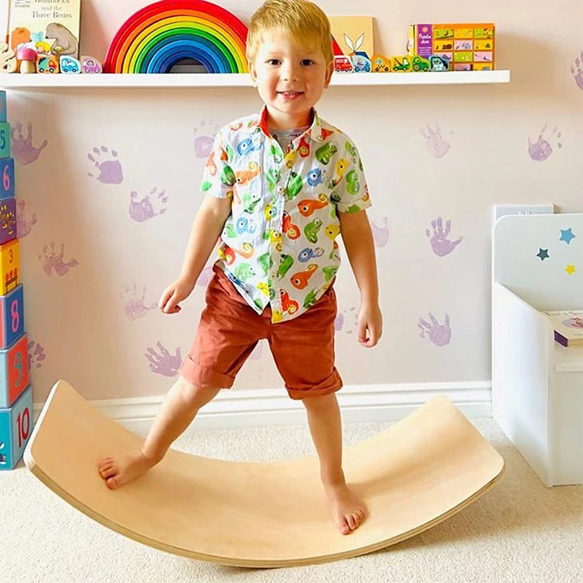 Wobble Board 35 Inch Wooden Balance Board for Toddlers Kids Adults Curvy