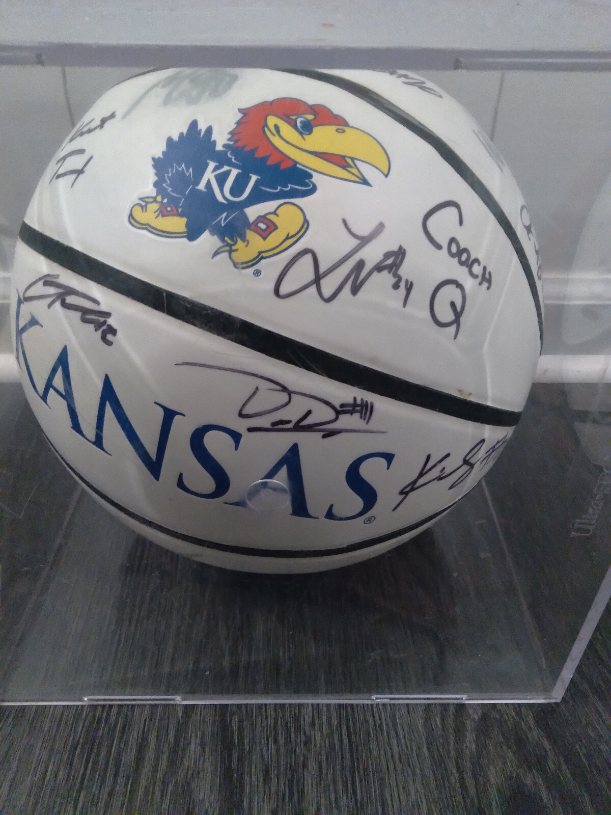 Bill Self Autographed Signed Kansas Jayhawks NATIONAL CHAMPIONS TEAM BASKETBALL KU 