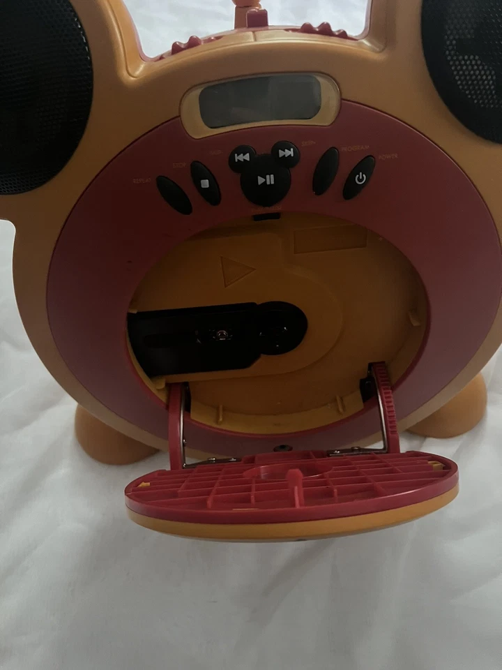 Disney Mickey Mouse Rojo y Naranja CD Boombox DB3050-C Sin Probar *LEER* Foto 2 de 3