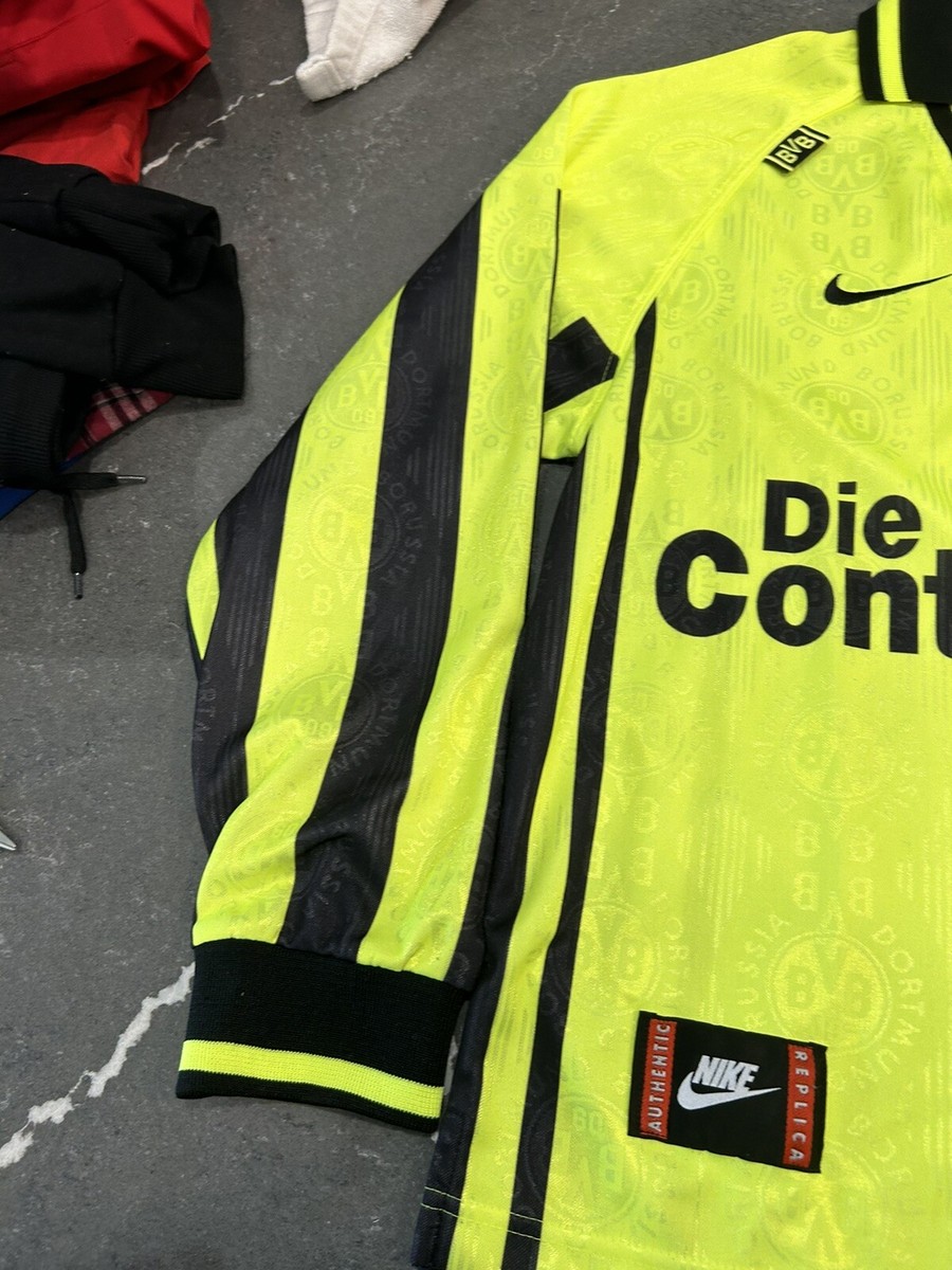 ウェア NIKE BVB 09 Dortmund Jersey Shirt L Borussia Dortmund 1996/1997 Nike Home Football Jersey Long Sleeve