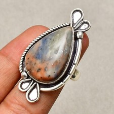 Sodalite Gemstone Handmade 925 Sterling Silver Jewelry Ring Size 7