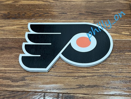 NHL Phila Flyers Team Logo Wood Sign 15" Wall Decor Handmade Laser Cut Out - Picture 3 of 3