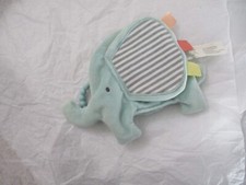 Target GC Brands Gray Plush Elephant tags aqua 7" Stuffed Animal Toy crib