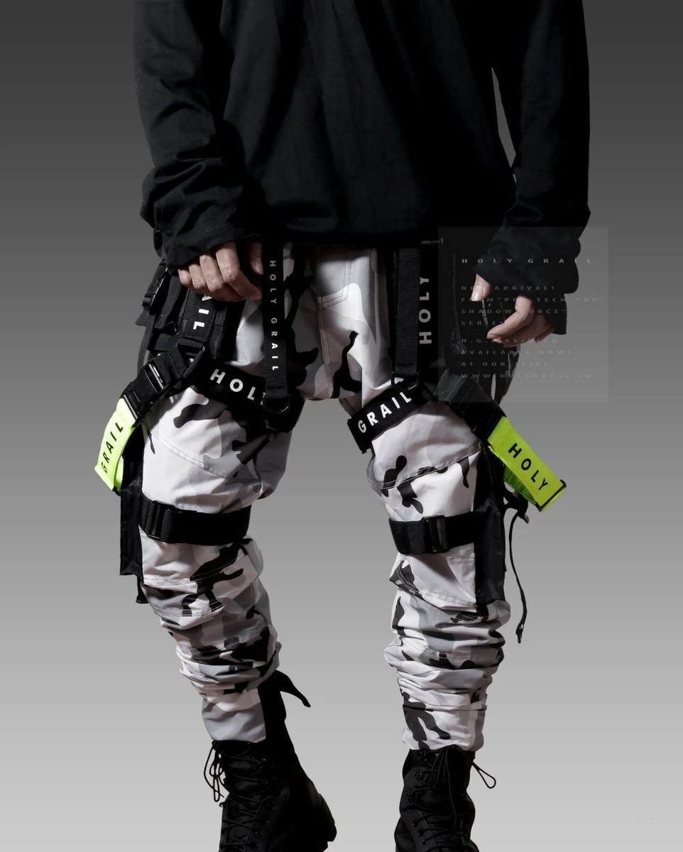 Men's Gray Camouflage Streetwear Techwear Heavy Cargo
