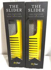 Drybar the Slider Wide Tooth Detangler Hair Comb Set of 2 Yellow Combs Brand New