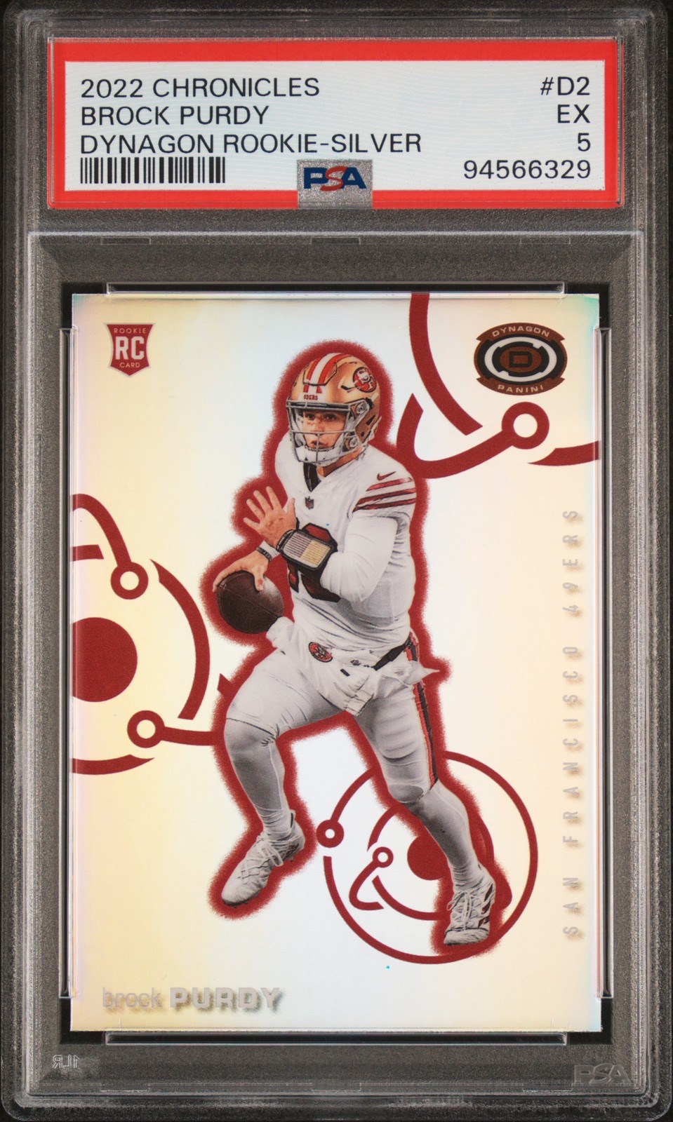 2022 PANINI CHRONICLES DYNAGON ROOKIES SILVER #D2 BROCK PURDY ROOKIE RC PSA 5