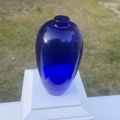 Marcello Furlan Murano Cobalt Blue Art Glass Vase Signed 1992 LIP Era MCM Style