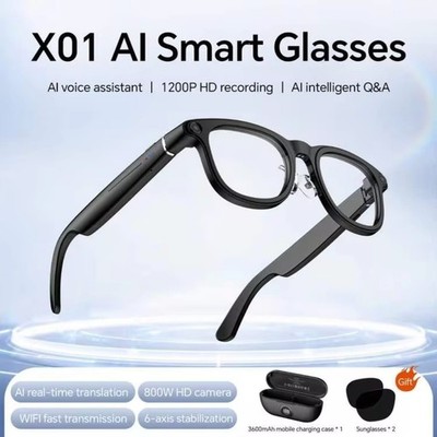 LOKMAT X01 KI-Smartbrille für Damen und Herren  8mp Kamera und Audio  1200 P HD.