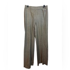 Giorgio Armani Brown Houndstooth Wool Wide Leg Pants Women's Size 6