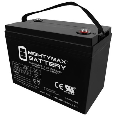 Mighty Max 6V 200AH SLA Battery Replaces Camper Golf Cart RV Boat Solar Wind