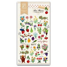 CUTE LOVE FLOWER STICKERS Garden Floral Paper Sticker Sheet Kids Craft Scrapbook