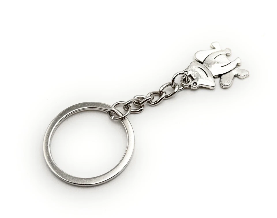 Frosch sitzend Schlüsselanhänger Anhänger aus Metall Silber - Bild 4 von 4