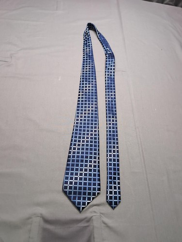 Geoffrey Beene Tie Mens Silk Necktie Classic Checkered Pattern Formal Dress Acce - Picture 3 of 5