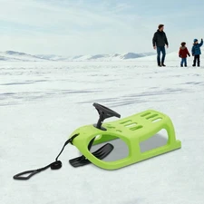 Kids Snow Sled with Steering Wheel, 220 lbs Capacity Children's Sled Winter Sled