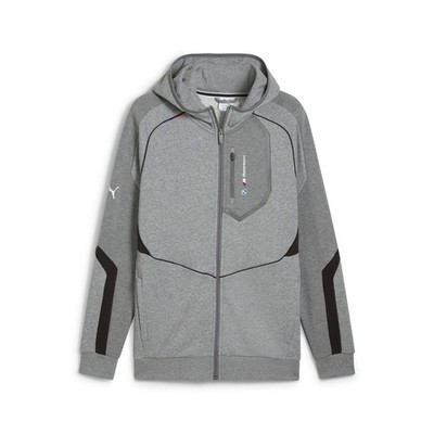 PUMA Bmw M Motorsport Hooded Sweat Full Zip Jacket Mens Grey Casual Athletic Out
