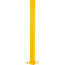 Global Industrial Bolt-On Steel Post for Triple Guard Rail 60"H Yellow