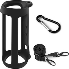 Waterproof Silicone Case for FLIP 5 Bluetooth Speaker with Travel Strap - Black