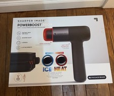 NIB Sharper Image Powerboost Pro Massage Hot/Cold Therapy Percussion Gun Black