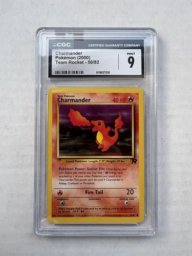 Charmander Team Rocket 50/82 CGC 9 Mint | WOTC 2000 | Vintage Pokémon Card