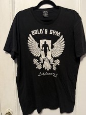 Vintage Golds Gym Shirt Mens Large Black Bodybuilding Powerhouse Gym USA Made