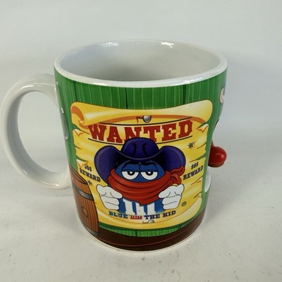 M&M Wanted Blue Alias The Kid Character Mug w/ Spinning Cowboy Boot Reward