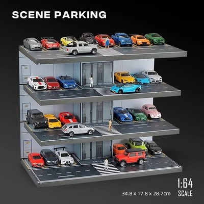 1/64 Diorama Garage Building Model LED Elevator scene