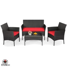 Durable 4-Piece Patio Conversation Set with Cushions for Cozy Outdoor Living