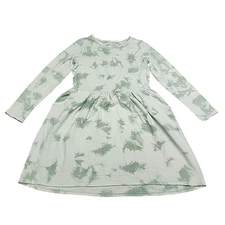 Cat and Jack Girls Dress X-Large Size 14 Green Tie Dye Long Sleeves French Terry