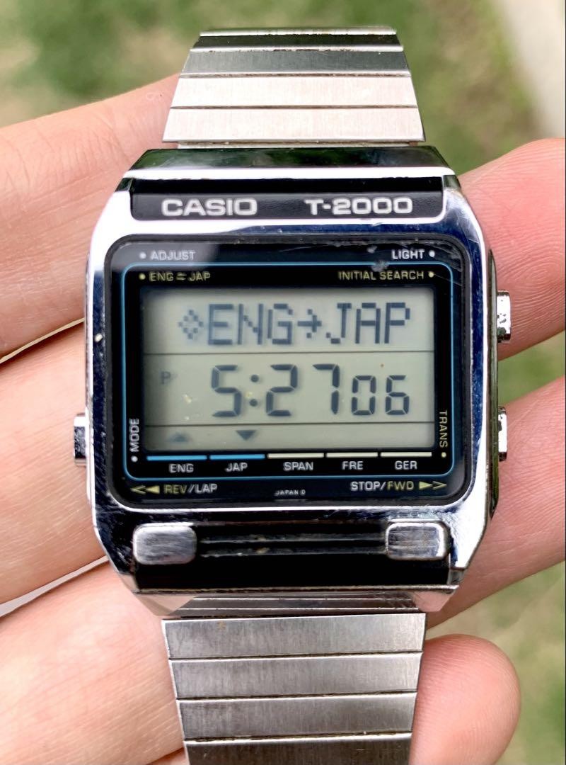 Rare Vintage Casio T-2000 Digital Watch 1984 Multilingual World