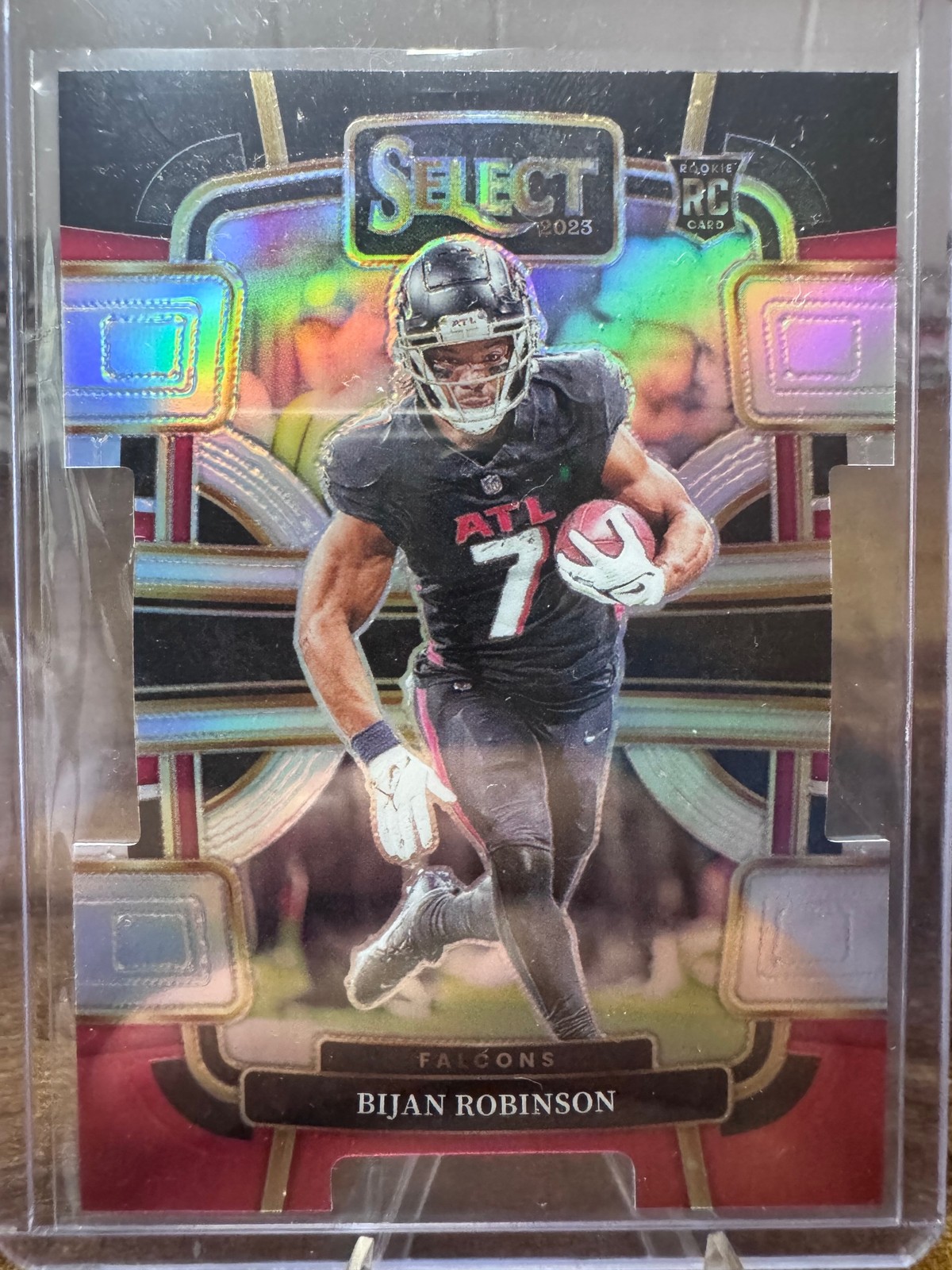 2023 Panini Select #4 Bijan Robinson Black and Red Prizm Die Cut
