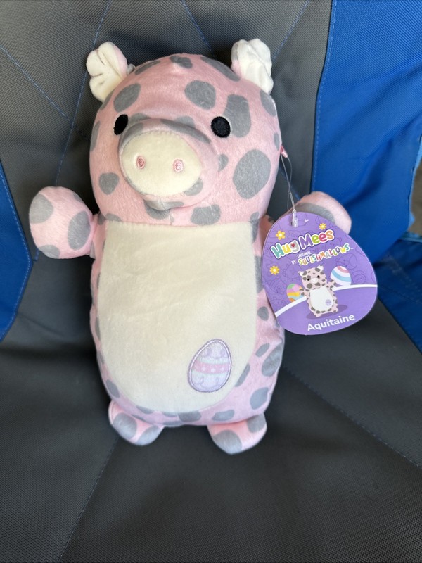 Squishmallows Hug Mees 10” Aquitaine Spotted Pig Easter  NWT Plush