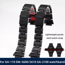 For Casio DW-5600 GW-M5610 GA-2100 Lightweight Plastic Steel Watch Strap 16mm