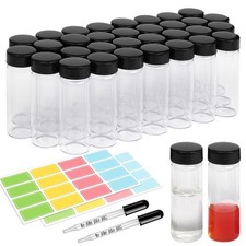 1oz Clear Glass Vials with Lid 40pcs 30ml Screw Caps Sample Bottle with 2 Ext...
