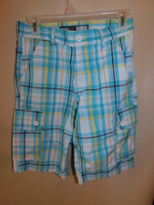 South Pole Shorts Boys 10 Blue White Plaid Pockets
