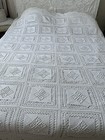Grand Dessus De Lit Ancien Crochet XIX ème Fait Main 225/210/8147V6