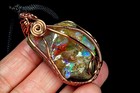 66Ct African Crystal Opal Rough Wire Wrapped Pendant PYRS100 — photo 2