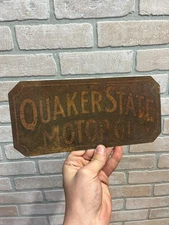 Rare Quaker State Motor Oil Can Store Display Lube Rack Advertising Sign