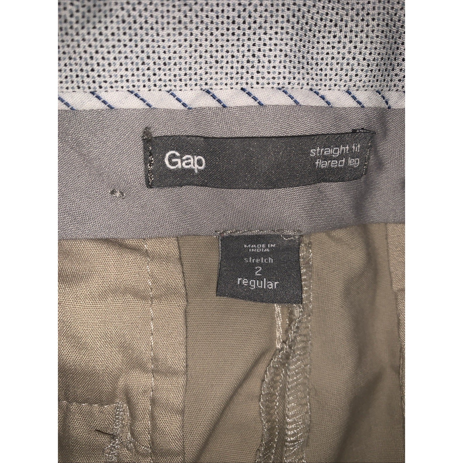 Gap Women's 2R Beige Straight Fit Flared Leg Stretch Mid Rise Trouser Chino y2k image 5