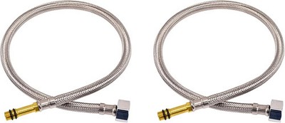 24 In Faucet Supply Lines, 1/4 Female Compression Thread x M10 Male Connector, B