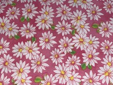 By 1/2 Yd Pink Daisies Floral Cotton Quilt Fabric Keepsake Calico BTHY