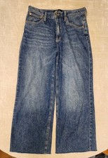 GAP High Rise Wide Leg Denim Ankle Jeans Size 12/31R Inseam 29"