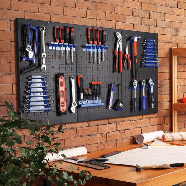 Werkzeugwand Aus Metall Lochwand Set Mit Haken Halter 17 Teile Werkzeughalter-image