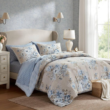 Vintage Floral Comforter Set, Full Size 7-Piece Bedding with Sheets  Shams
