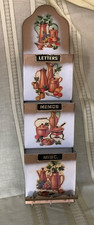 Vintage Tin Litho Metal Wall Mount Letter & Key Organizer  21" X 5"X2.5&rdquo; Retro