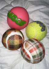 New Without Tags Open No Box Lot Of 4 Balls Dog Toy Tennis Balls  Plastic