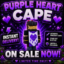 Minecraft Java & Bedrock Edition Purple Heart Cape Global Todas las Plataformas