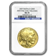 2007 1 oz Gold Buffalo MS-70 NGC (Early Releases) 5698.29 per troy oz