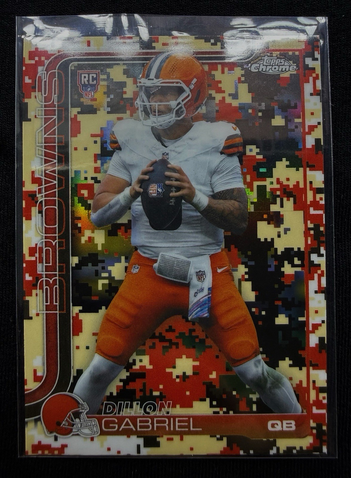 Topps 2025 Topps Chrome Dillon Gabriel Team Camo Rookie #317 Cleveland Browns QB