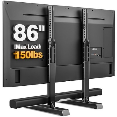 Height Adjustable TV Stand Base for 37-86 Inch TVs, Wobble-Free, Max VESA