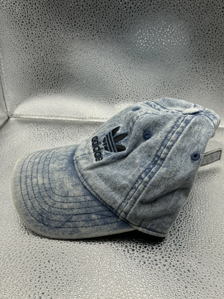 Adidas Sombrero Gorra Correa Trasera Talla Única Azul Denim Lavado Trifolio Bordado Para Mujer Foto 2 de 4
